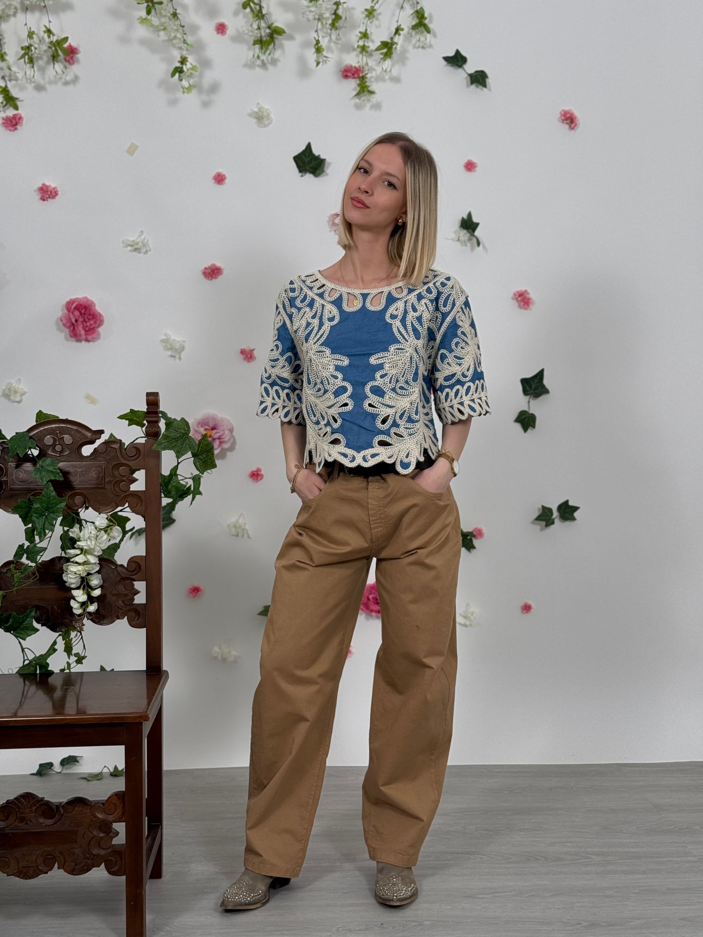 Pantalone banana cotone