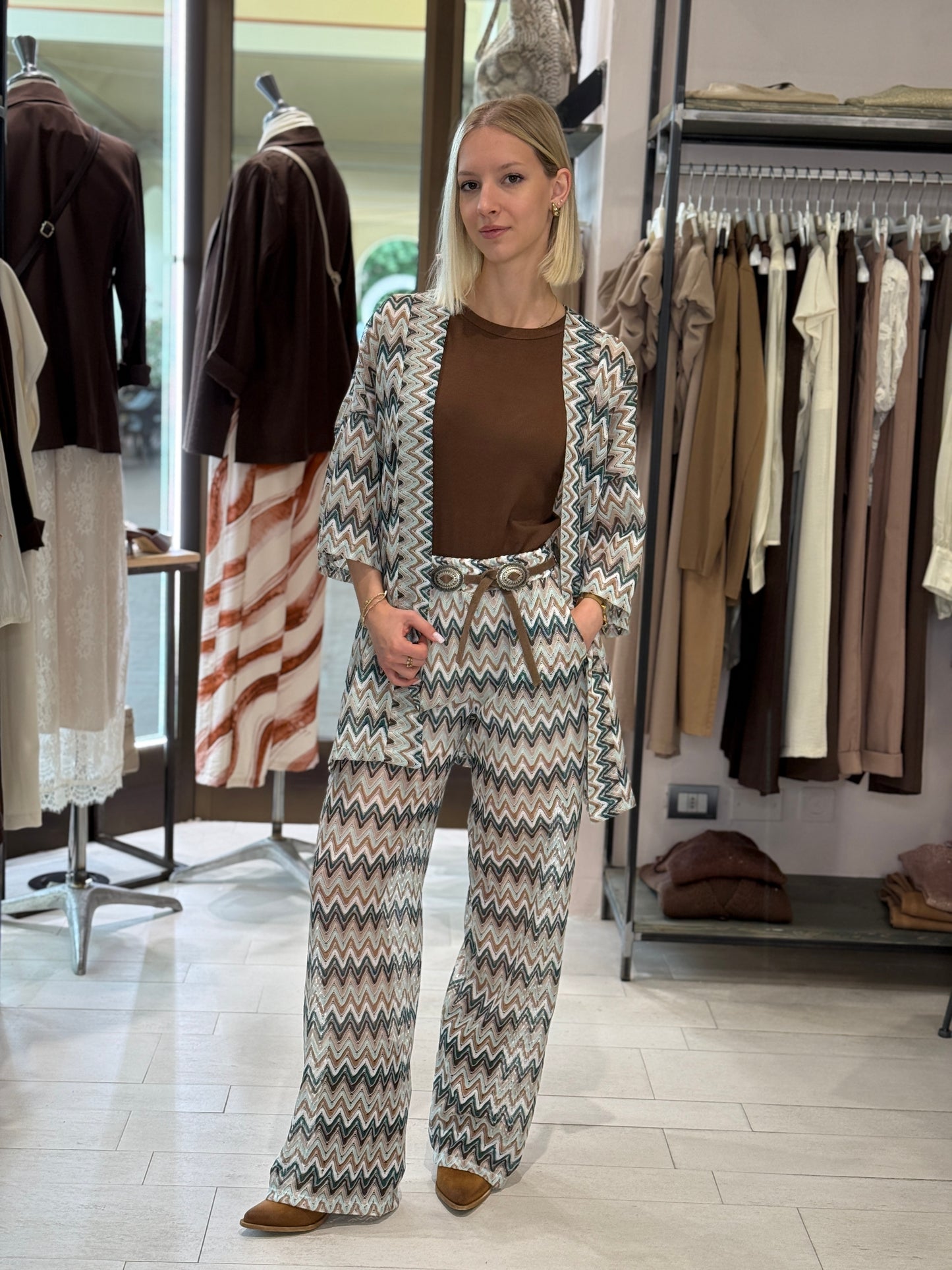 Pantalone zig zag