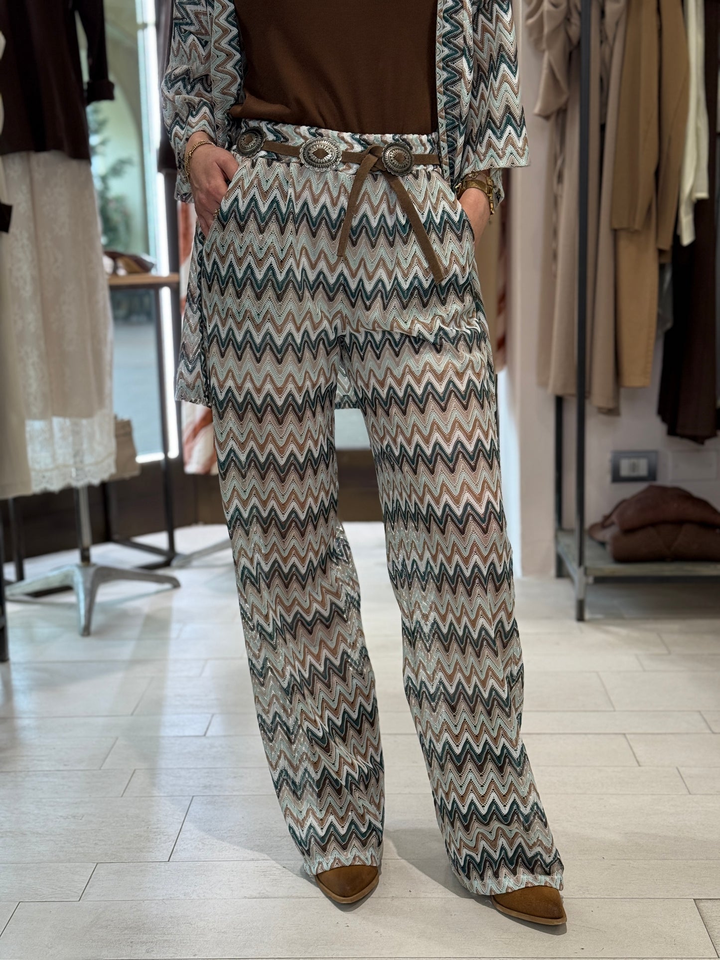 Pantalone zig zag