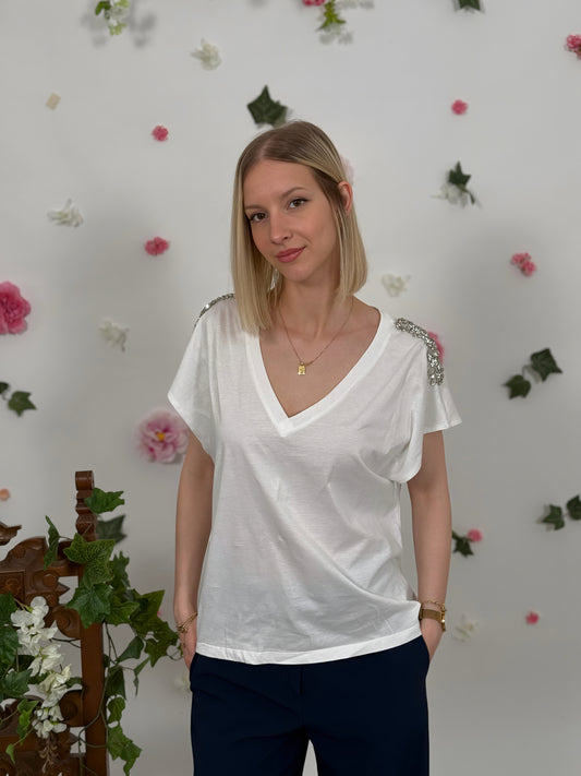 T-shirt applicazioni spalla