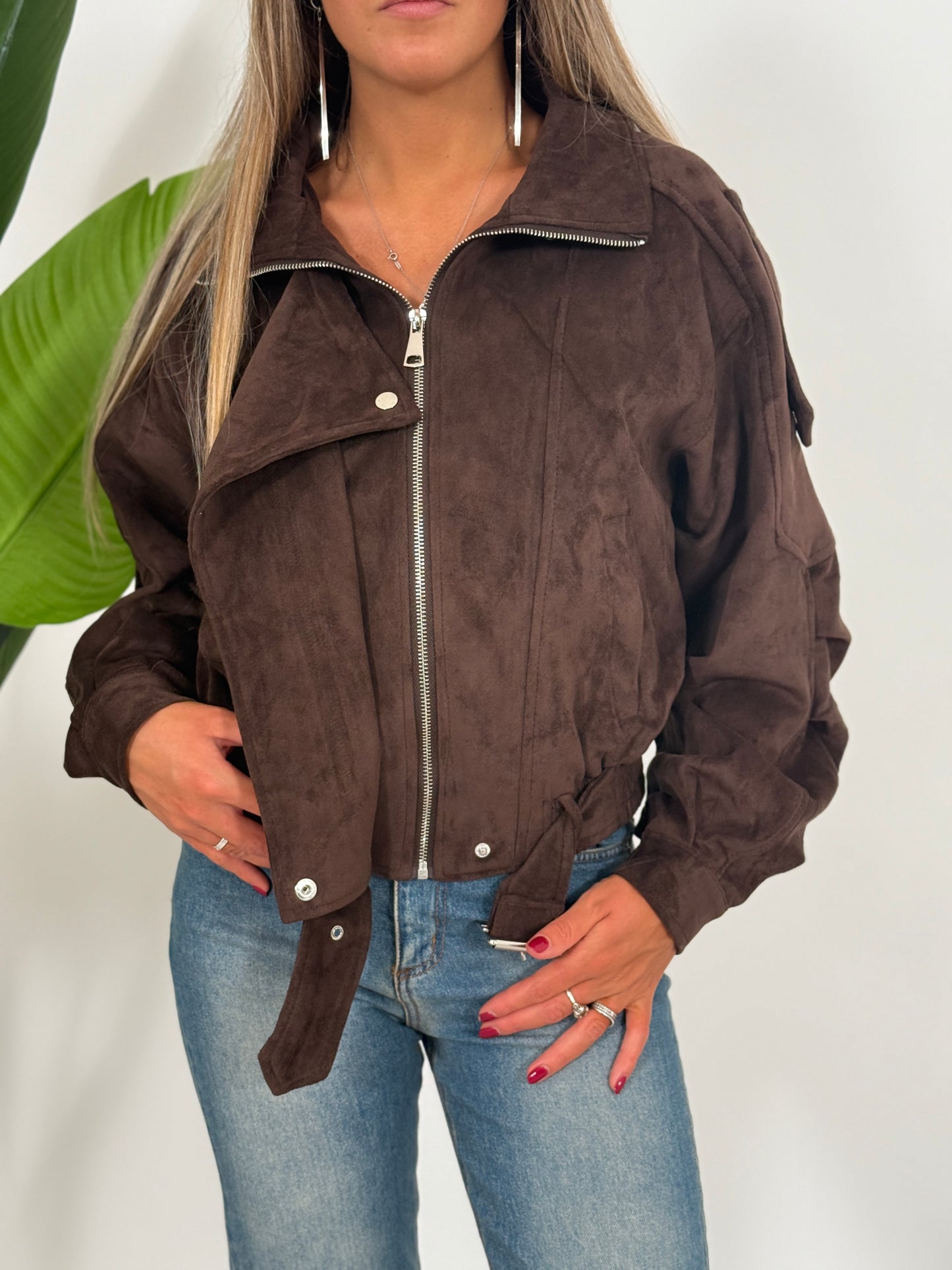 Bomber eco-camoscio