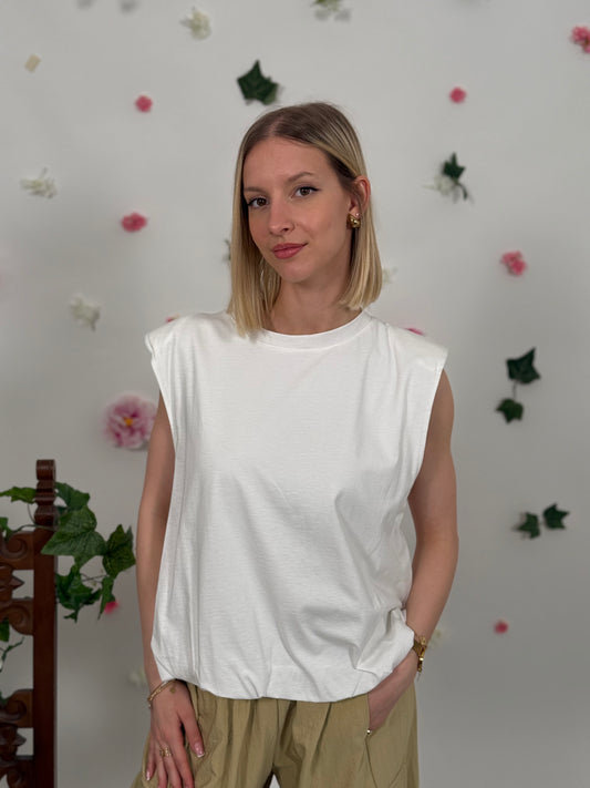 T-shirt con spalline