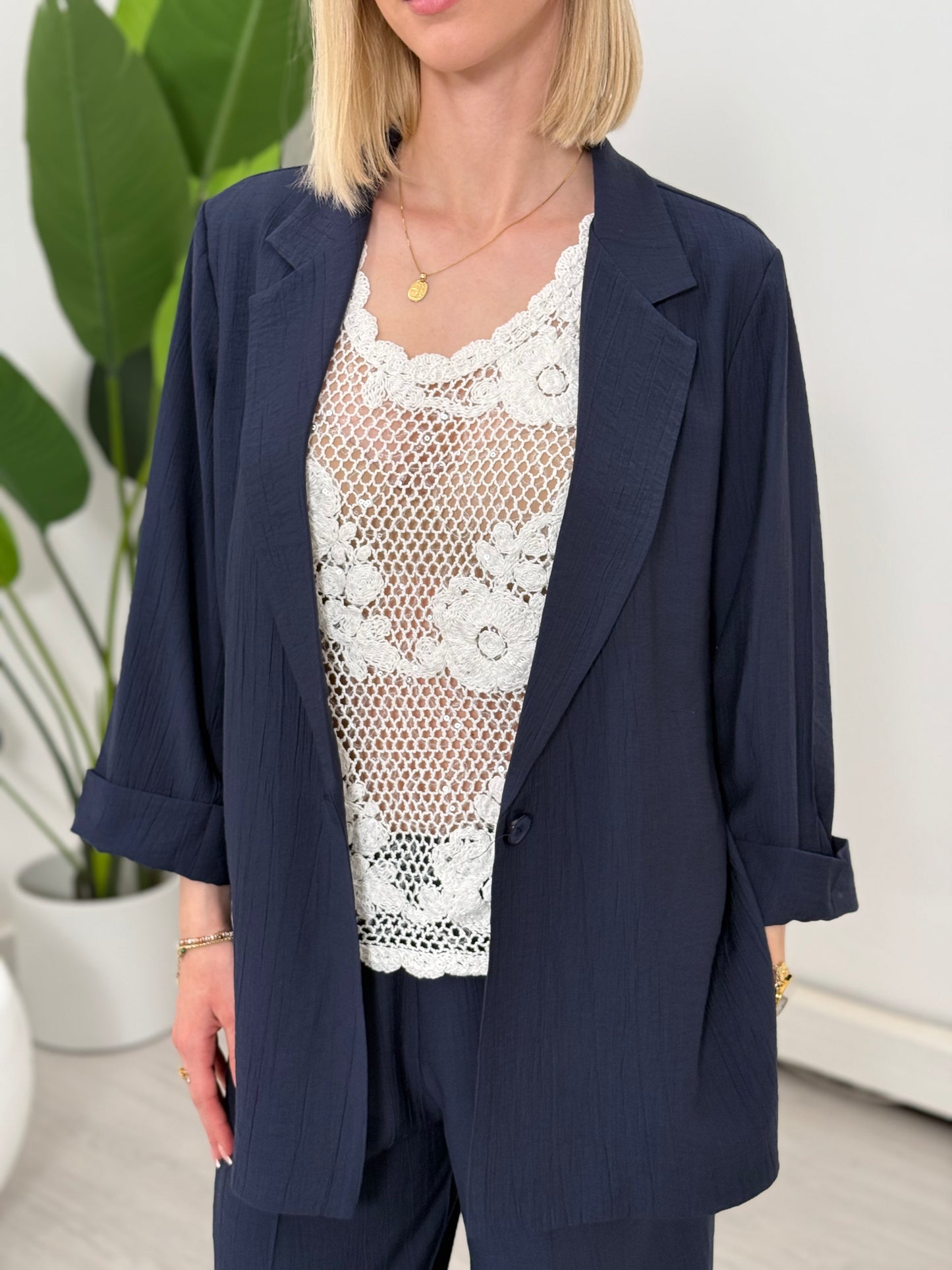 Blazer manica tre quarti