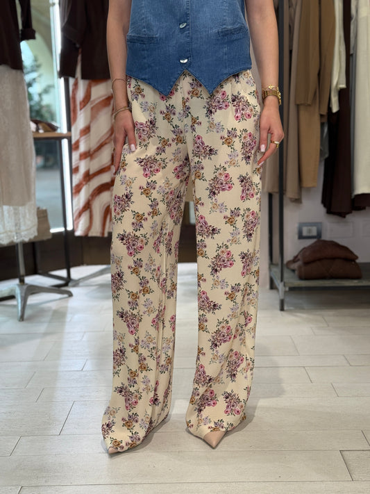 pantalone 100% viscosa floreale