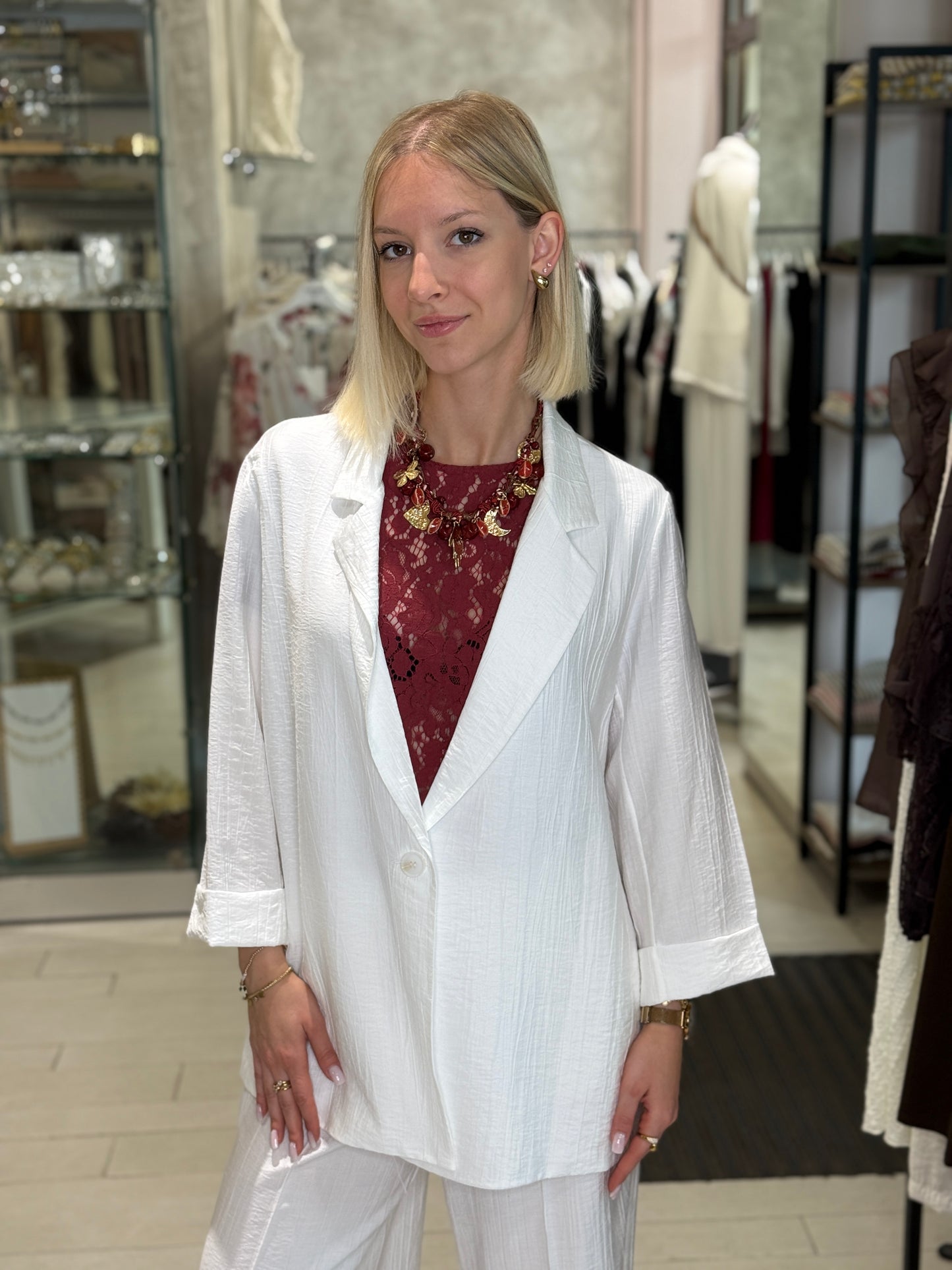 Blazer manica tre quarti