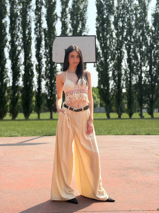 Pantalone palazzo pieghe