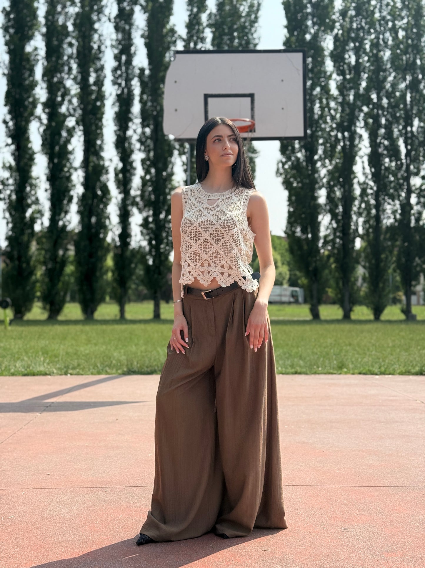 Pantalone palazzo pieghe
