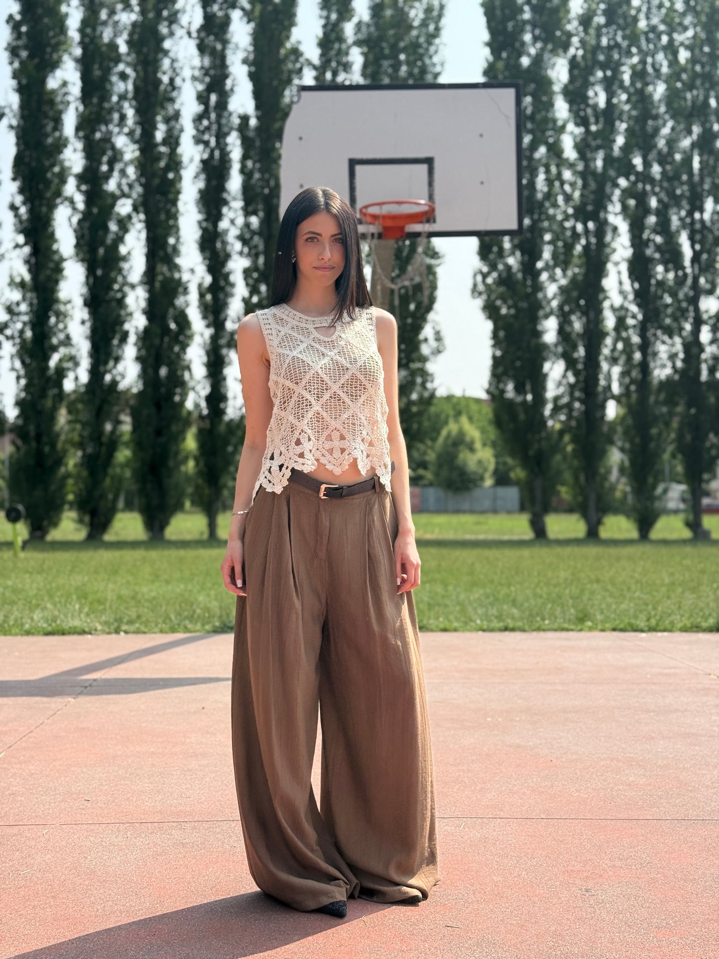 Pantalone palazzo pieghe