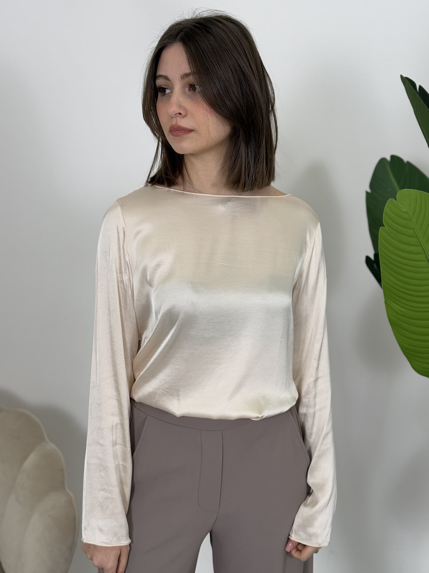 Blusa manica lunga fluida